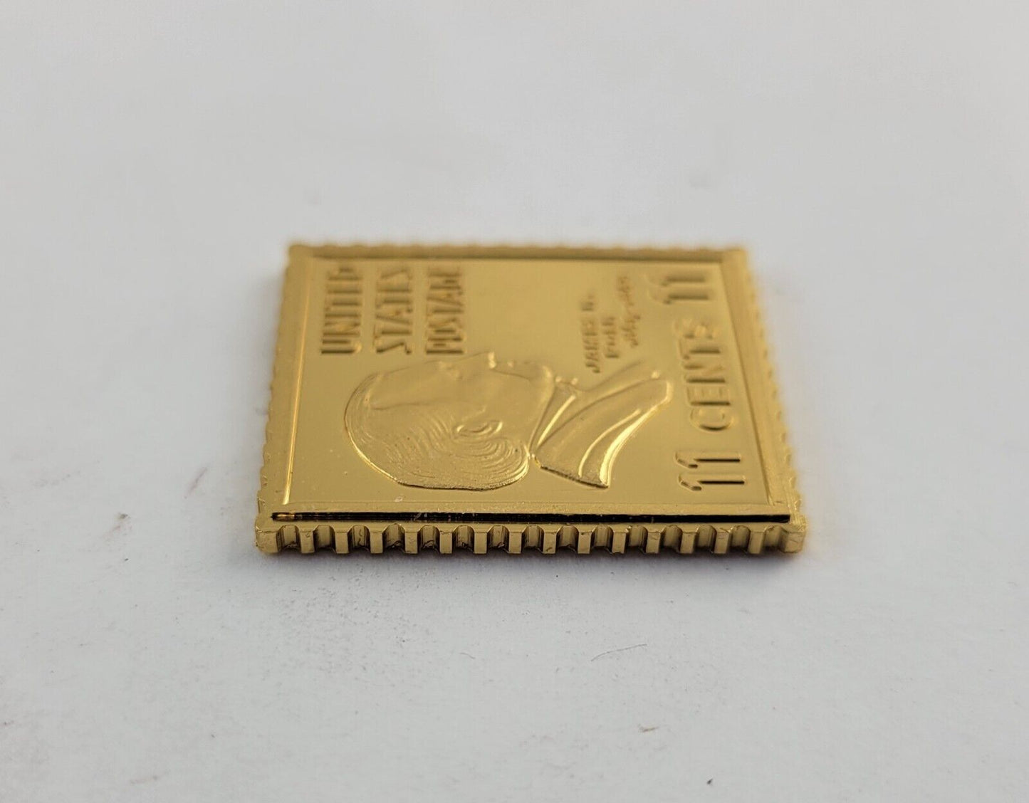 USPS United We Stand .999 Fine Silver Gold Plated Stamp James K. Polk .35oz.