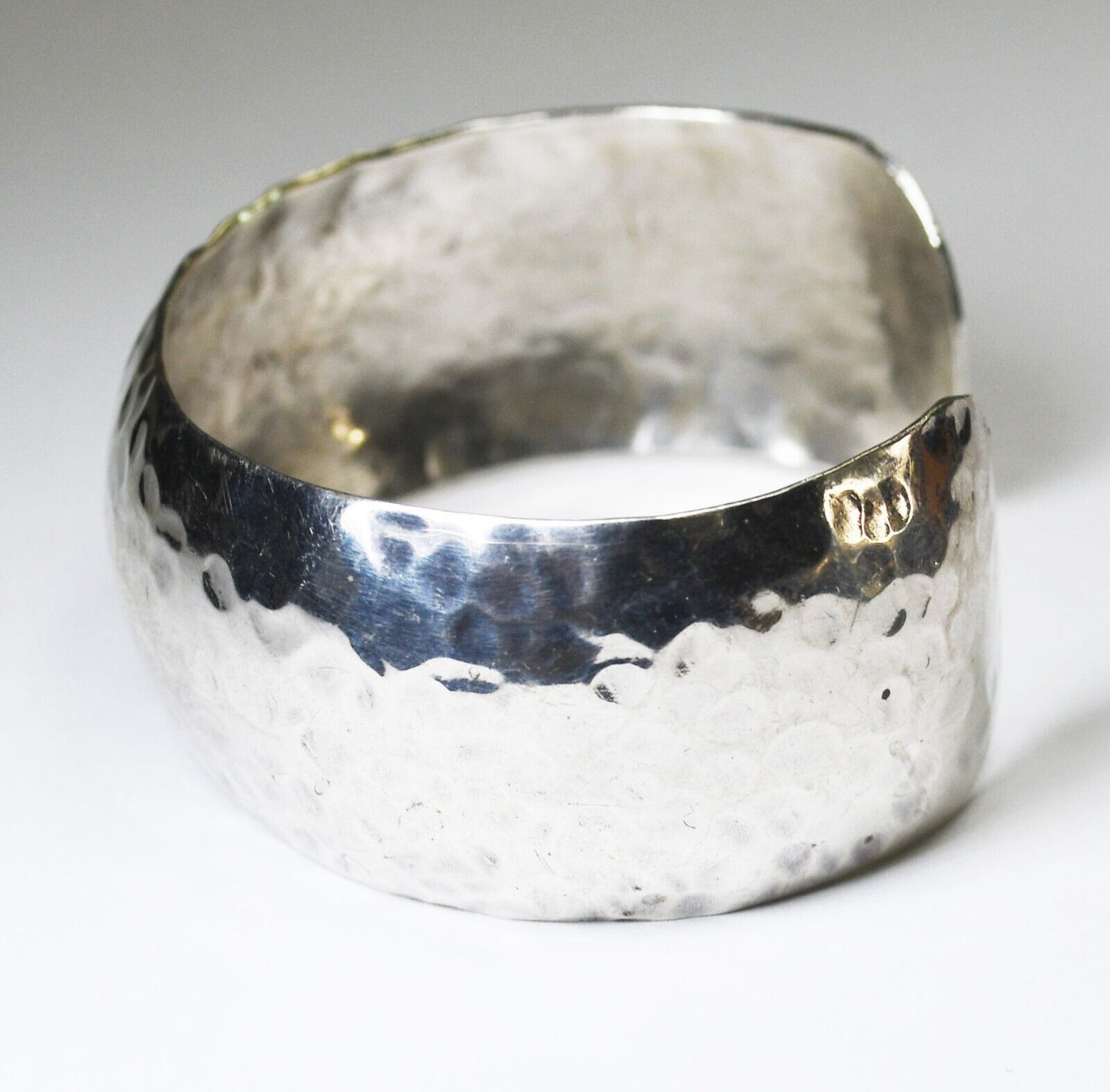 Sterling Silver Tracy Hammered Cuff Bracelet 24mm 6.75"