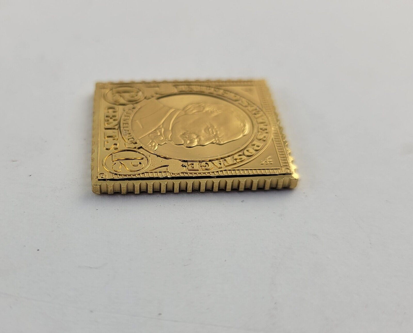 USPS United We Stand .999 Fine Silver Gold Plated Stamp Grover Cleavland .35oz.