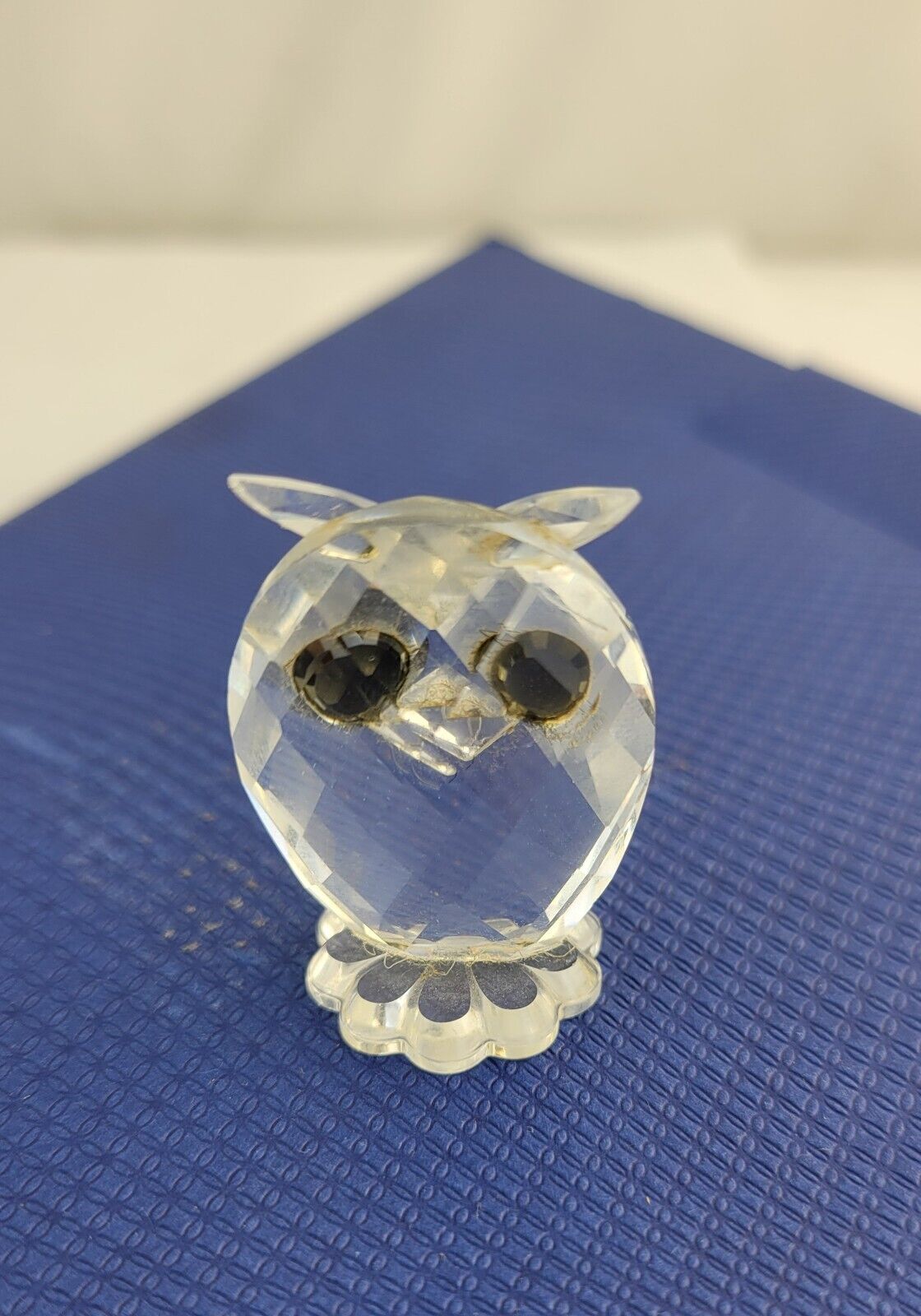 Swarovski Crystal Small Owl Figurine Austria No Box 1 1/2" Tall
