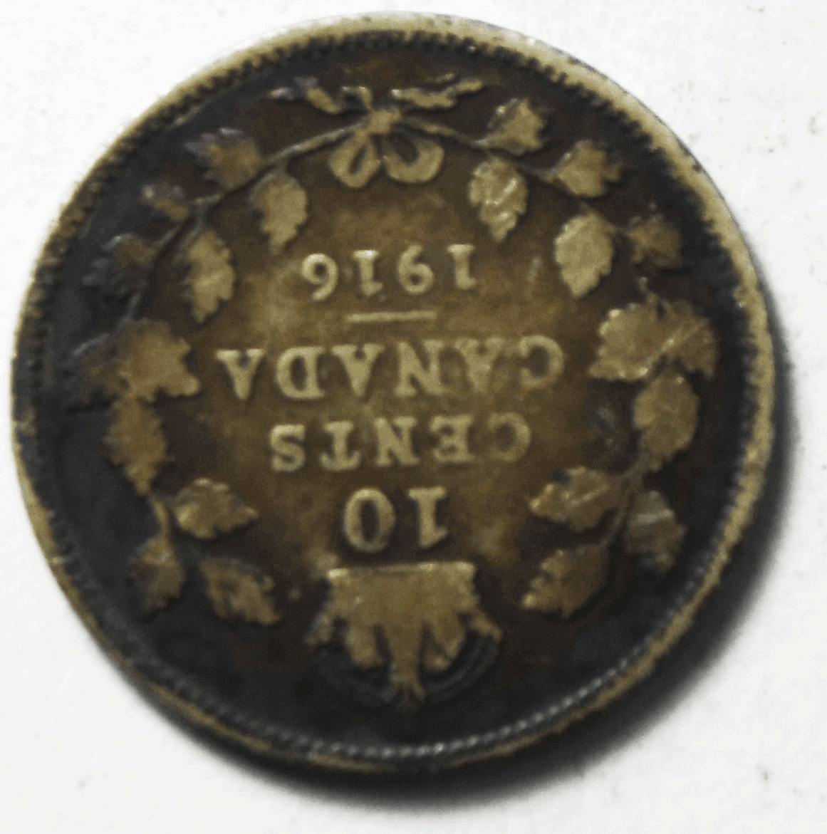 1913 Canada 10c Ten Cents Silver Coin Dime KM# 23