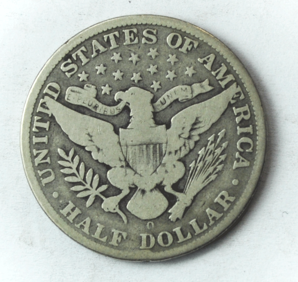 1909 O 50c Barber Silver Half Dollar Fifty Cents US New Orleans