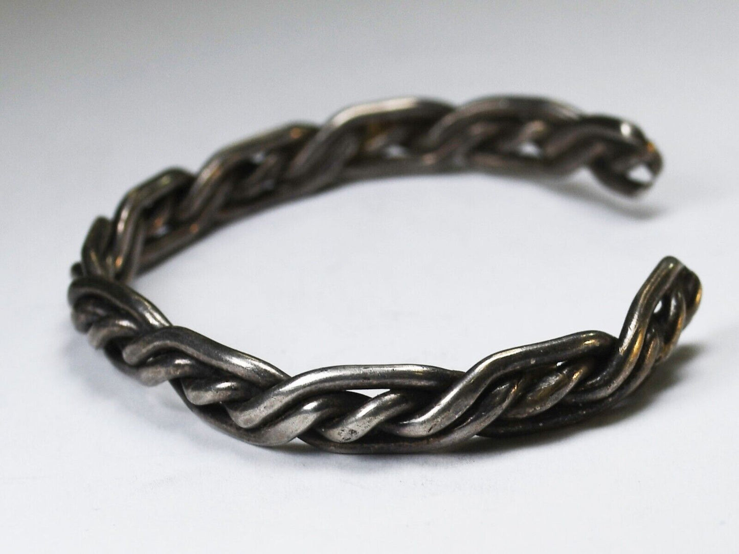 Sterling Silver Wire Twist Cuff Bracelet 7mm 7" Wrist