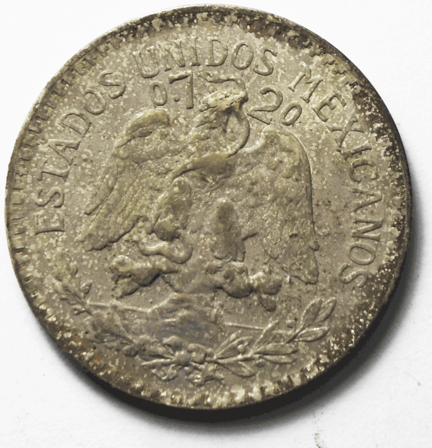 1944 Mexico Estados Unidos Mexicanos Fifty Centavos 50c Silver Coin KM#447