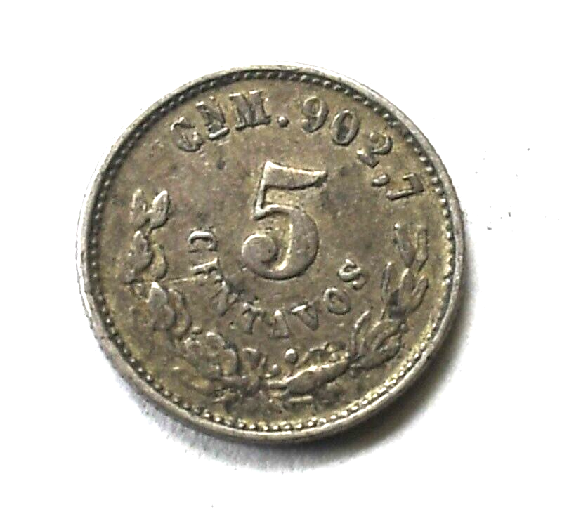 1899 Cn M Mexico Second Republic 5 Centavos Silver Coin KM# 400