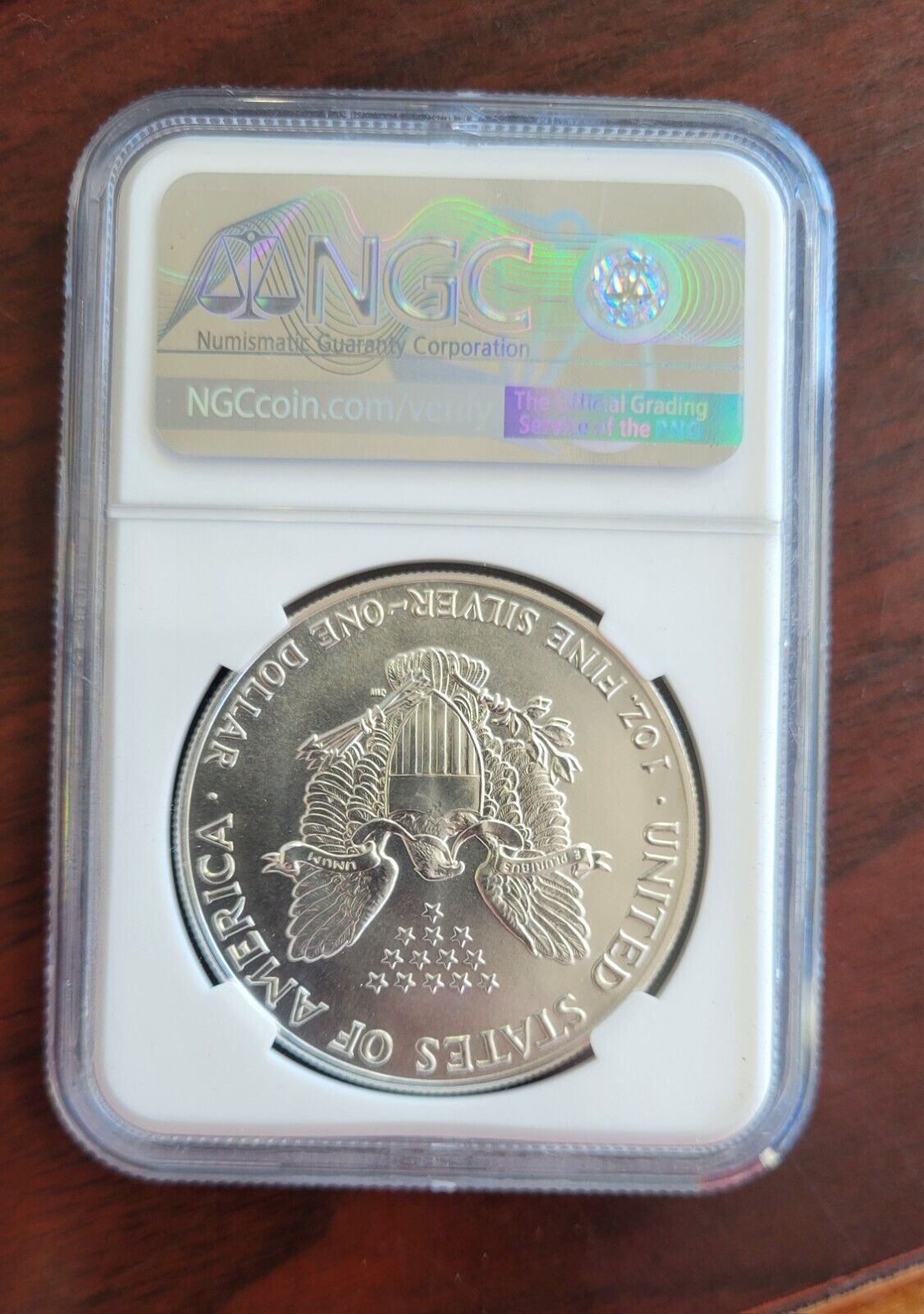 1987 $1 Silver Eagle NGC MS69 Dollar Brown Label Holder .999 Fine Silver 1oz.