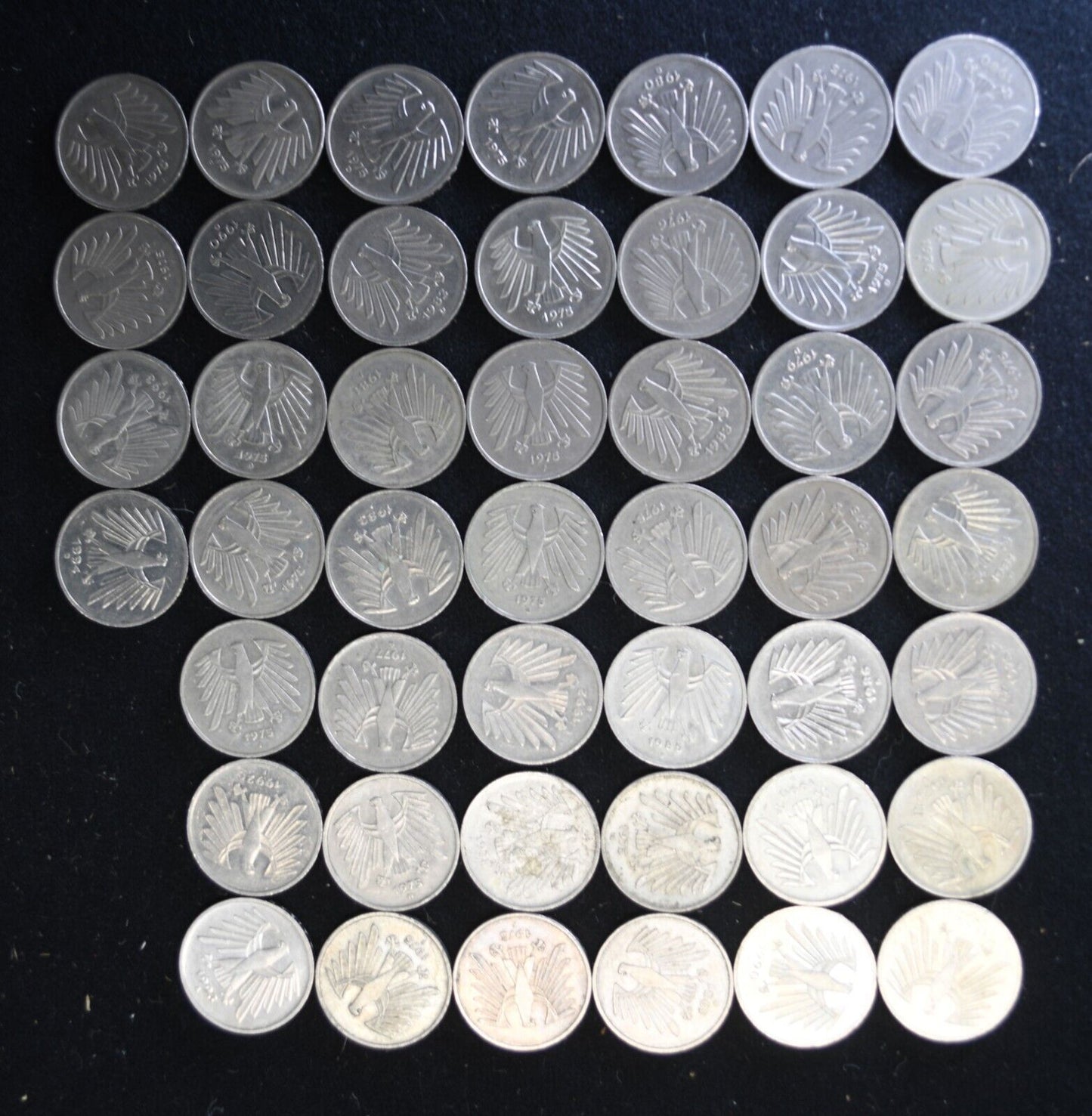 46pc Germany Federal Republic 5 Five Mark Coin Lot 1975-1994 KM#140.1