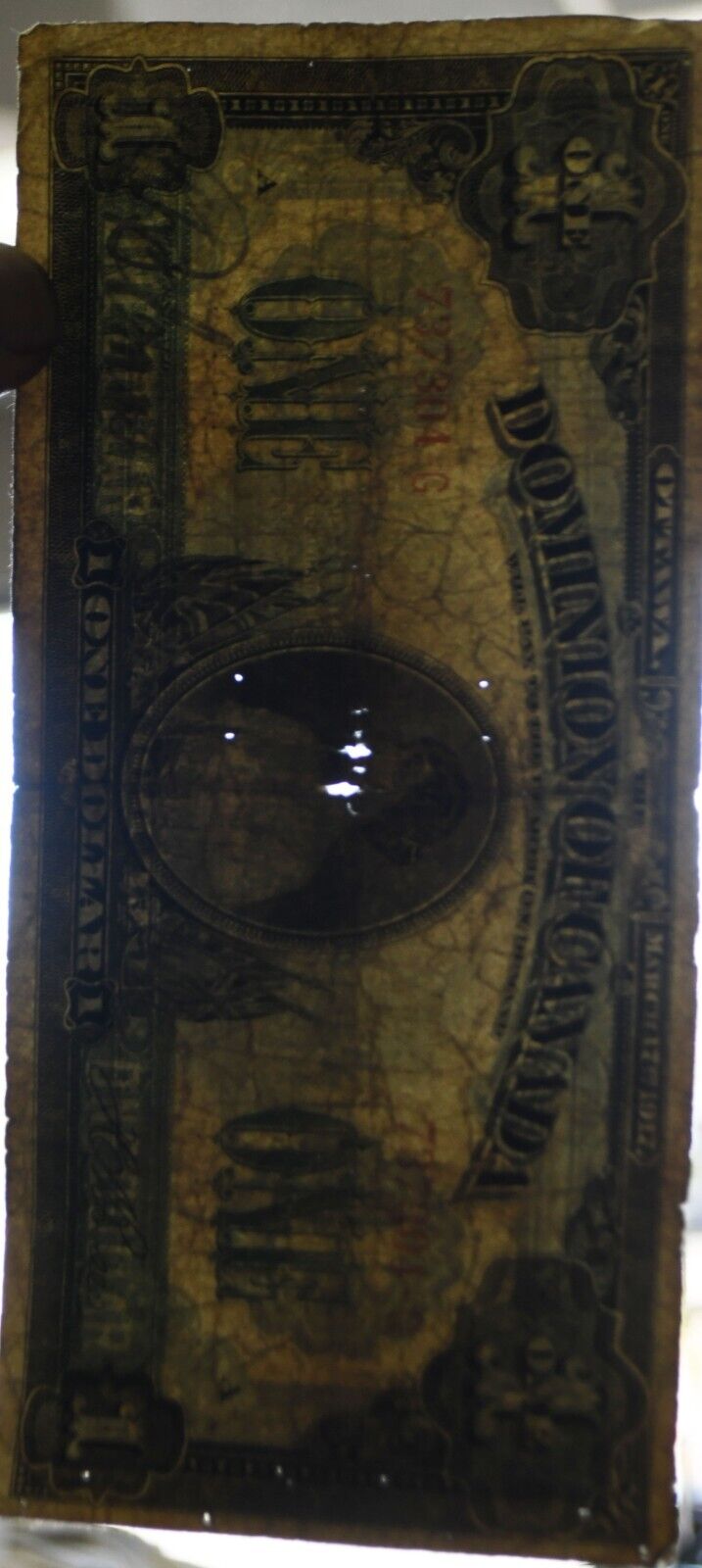 1917 $1 One Dollar Dominion of Canada 737304 G Ottawa Large Note