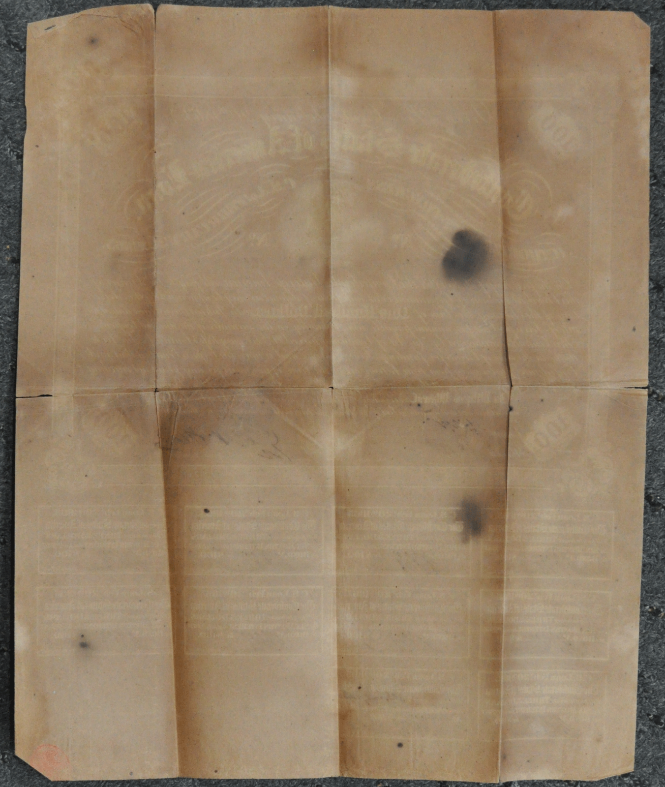 1863 $100 One Hundred Confederate States of America Loan Charles Rose