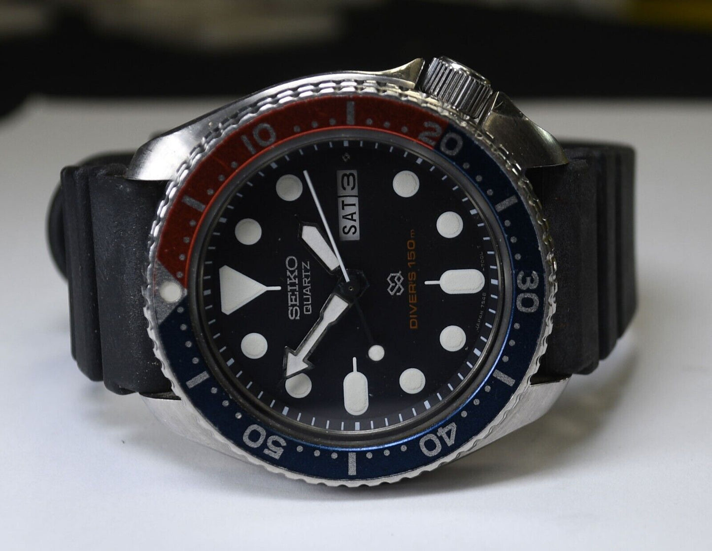 Retro Men's Seiko Pepsi Diver's 150m Day Date 7548 700B Stainless 42mm