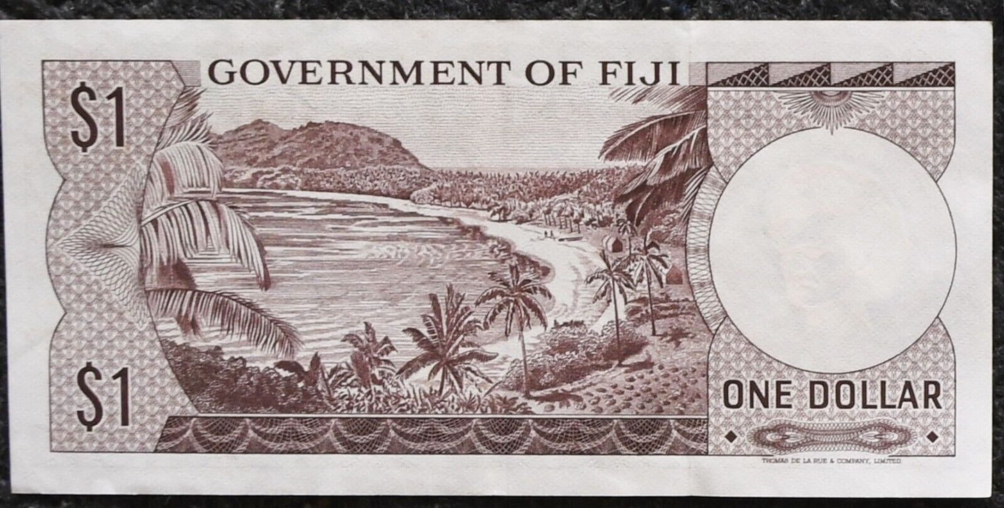 1969 Fiji $1 One Dollar Banknote A/2 039601 AU