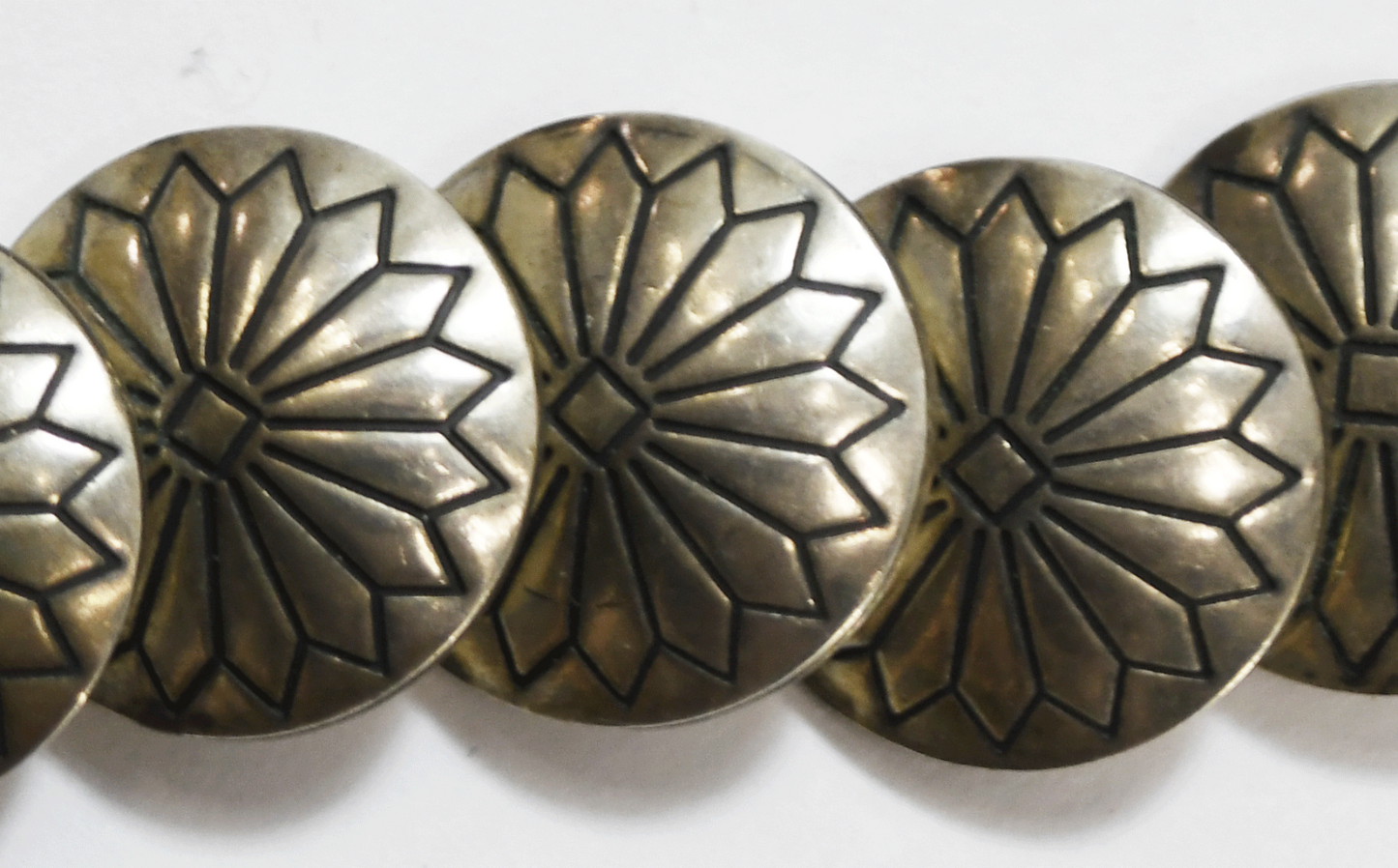 Sterling Silver Graduated Handmade Bead Disc Rays 21.5" Necklace 8-30mm