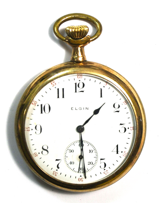 1906 Elgin 313 Size 16 Open Face Pocket Watch Spartan Case 15j 20yr GF