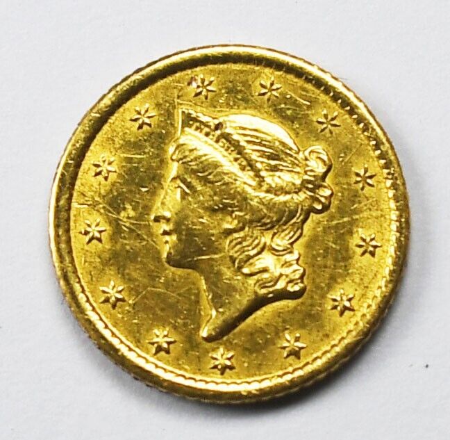 1851 O $1 Liberty Head One Dollar Gold Type 1 New Orleans Damaged Reverse