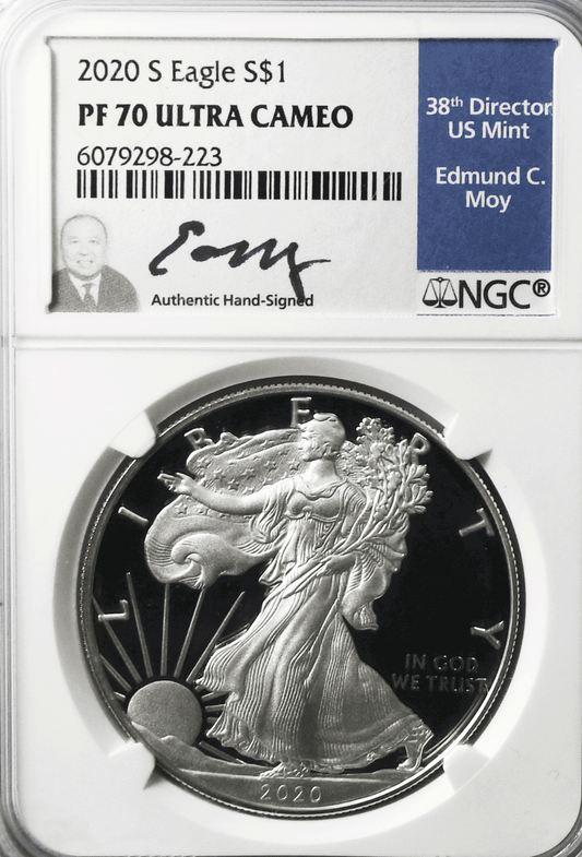 2020 S $1 American Proof Silver Eagle 1oz Fine Coin NGC PF69 Ultra Cameo