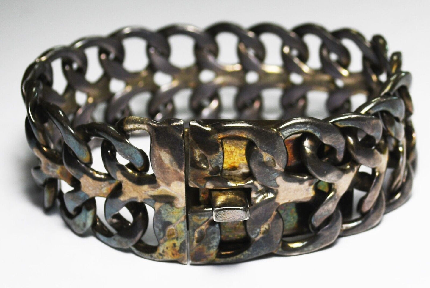 Sterling Silver Rodolfo Espinoza TE-06 Mesh Chain Bracelet 21mm 7.5" 68g