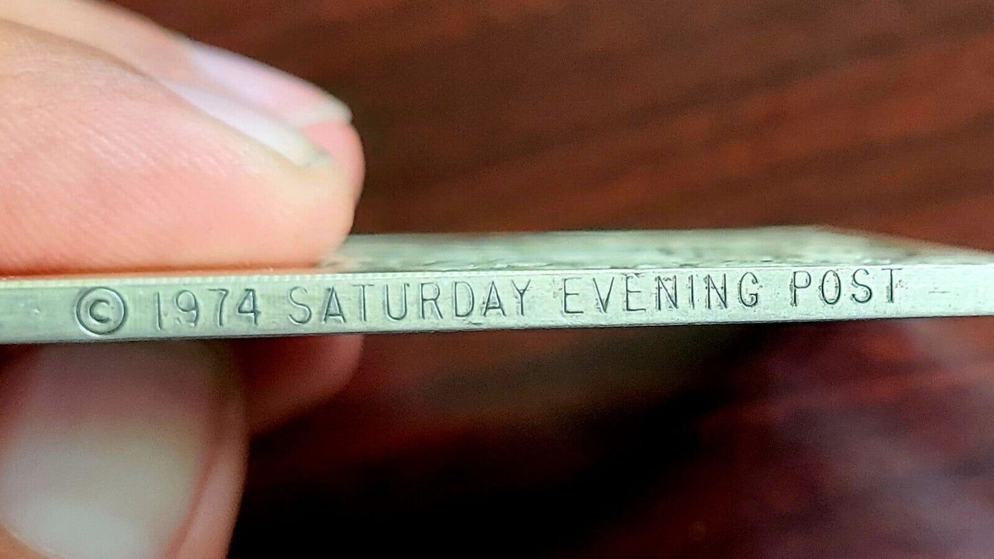 1974 Hamilton Mint Saturday Evening Post Freedom Of Speech Silver 1000 grains