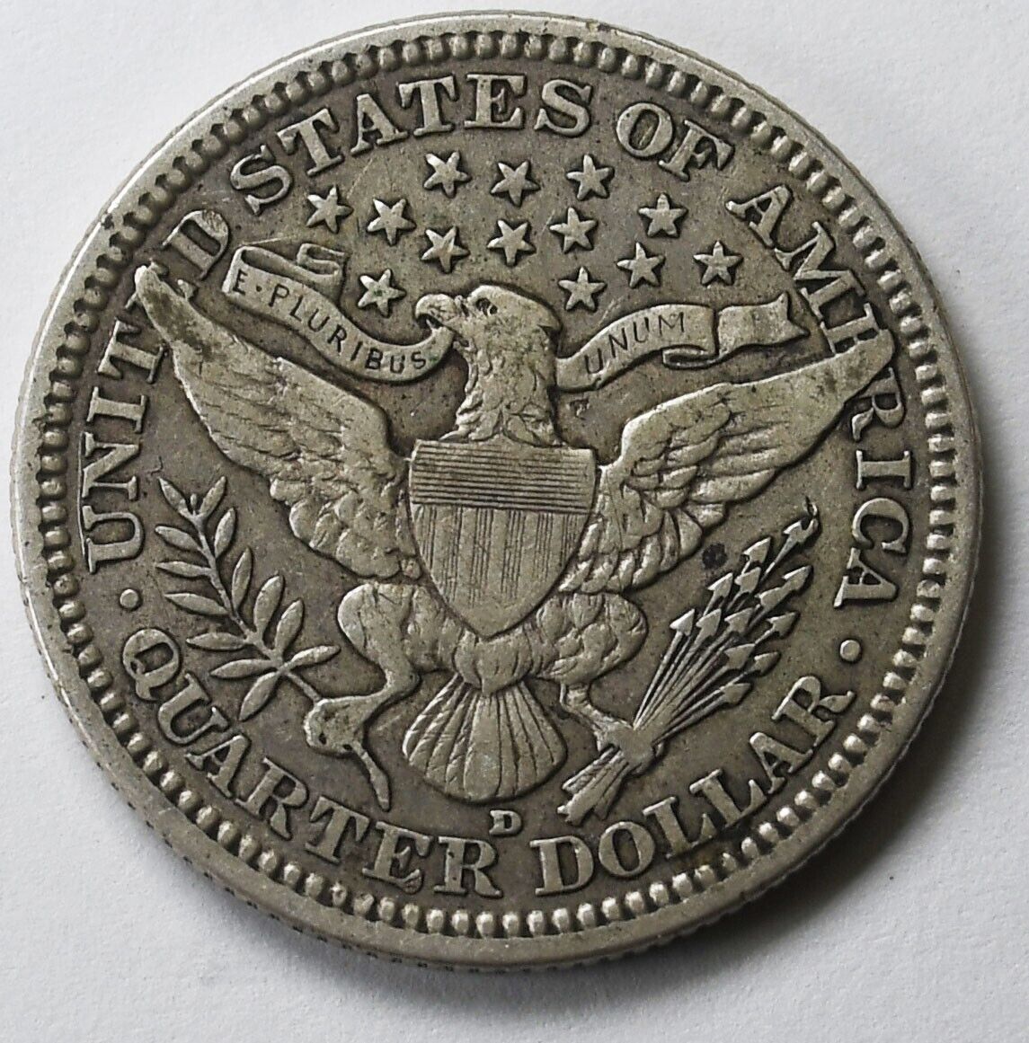 1915 D 25c Barber Silver Quarter Dollar Rare Twenty Five Cents Denver