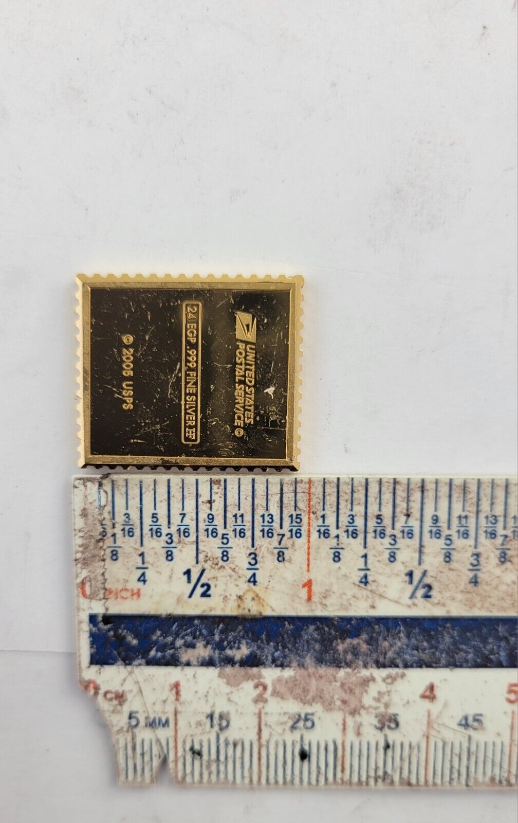 USPS United We Stand .999 Fine Silver 24kt Gold Plated Stamp John Adams .35oz