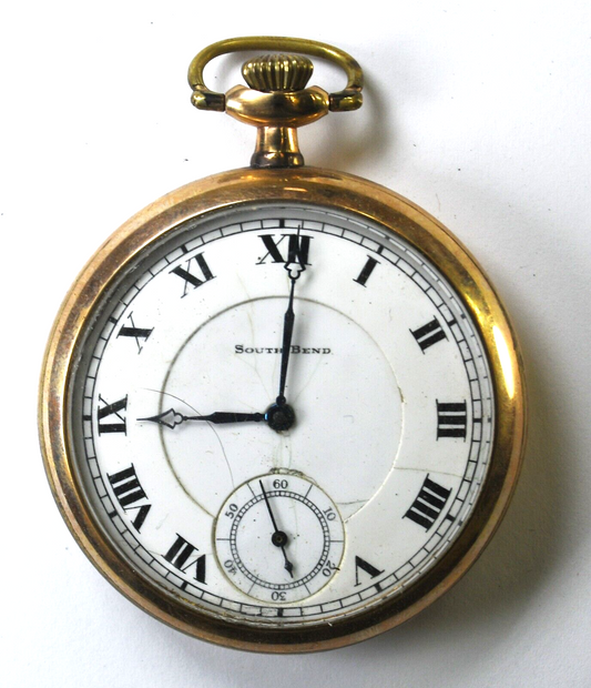 1915 South Bend Pocket Watch 20yr GF Open Face Case Size 16 Pocket Watch 211
