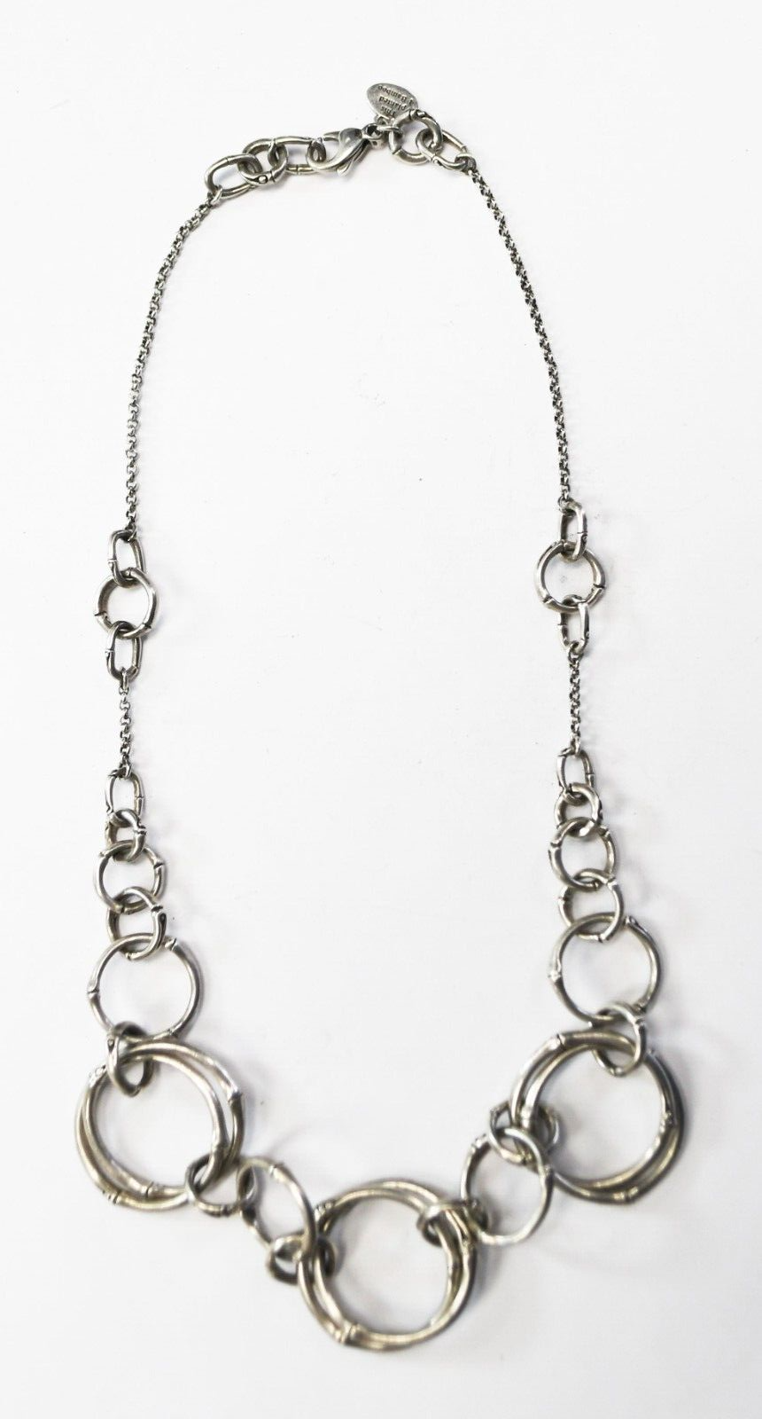 Sterling Silver John Hardy Round Bamboo 25mm Chain Necklace 17.5"