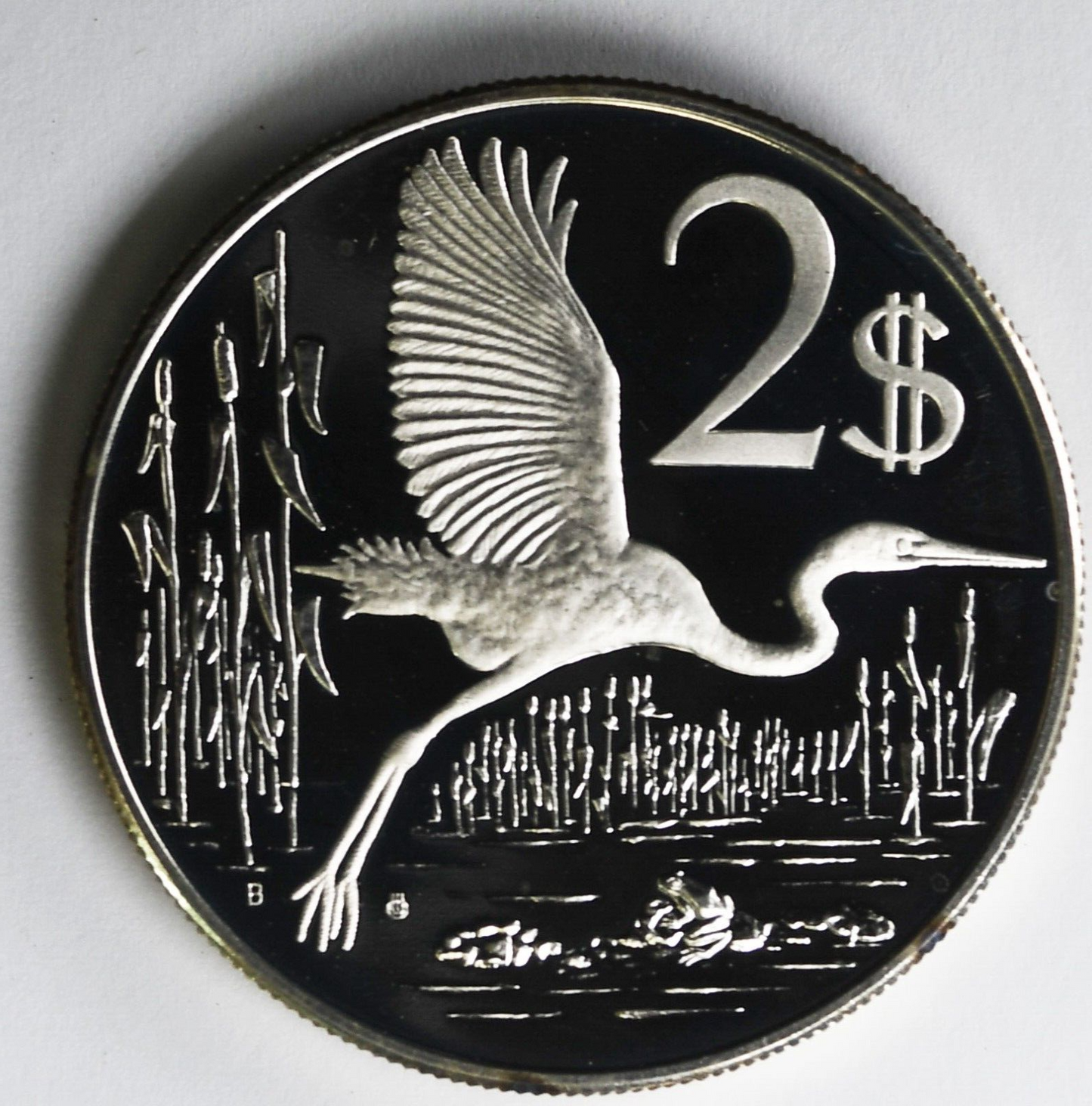 1976 Cayman Islands 2 Two Dollars Proof Sterling Silver Coin KM# 7