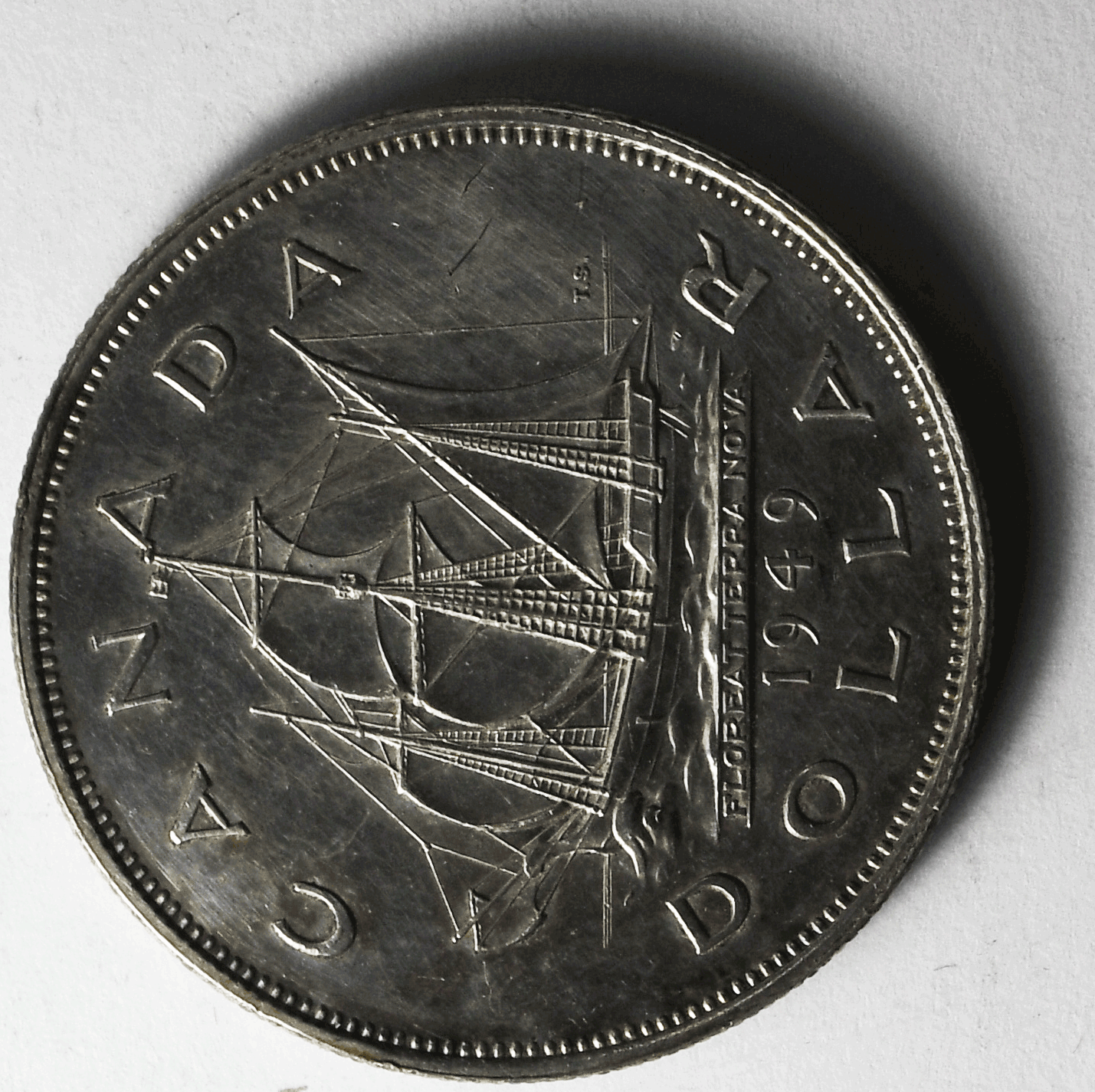 1949 Canada Silver One Dollar KM# 47 AU Low Mintage