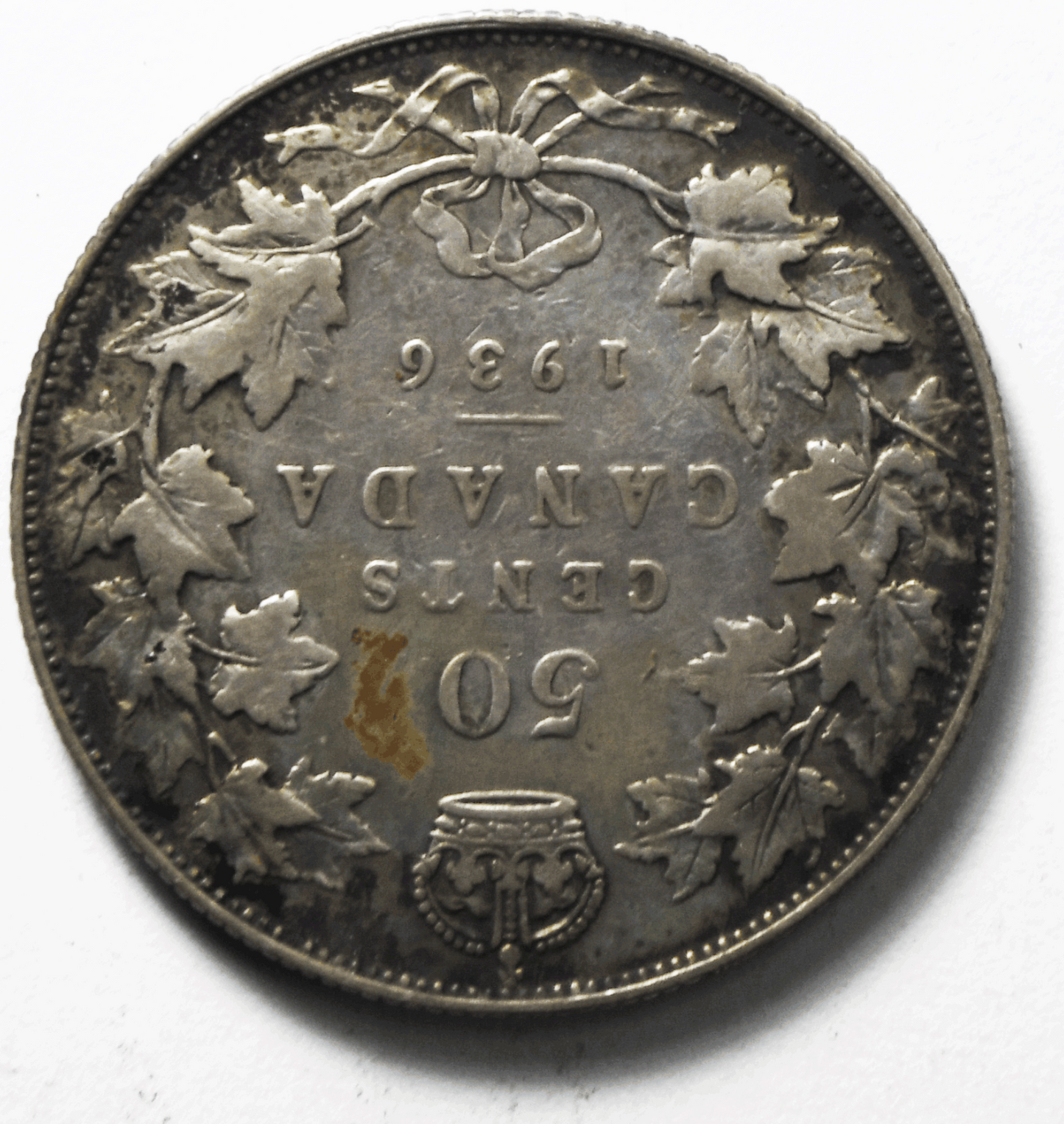 1936 50c Fifty Cents Silver Coin Canada Half Dollar KM# 25a Only 38,550 Minted