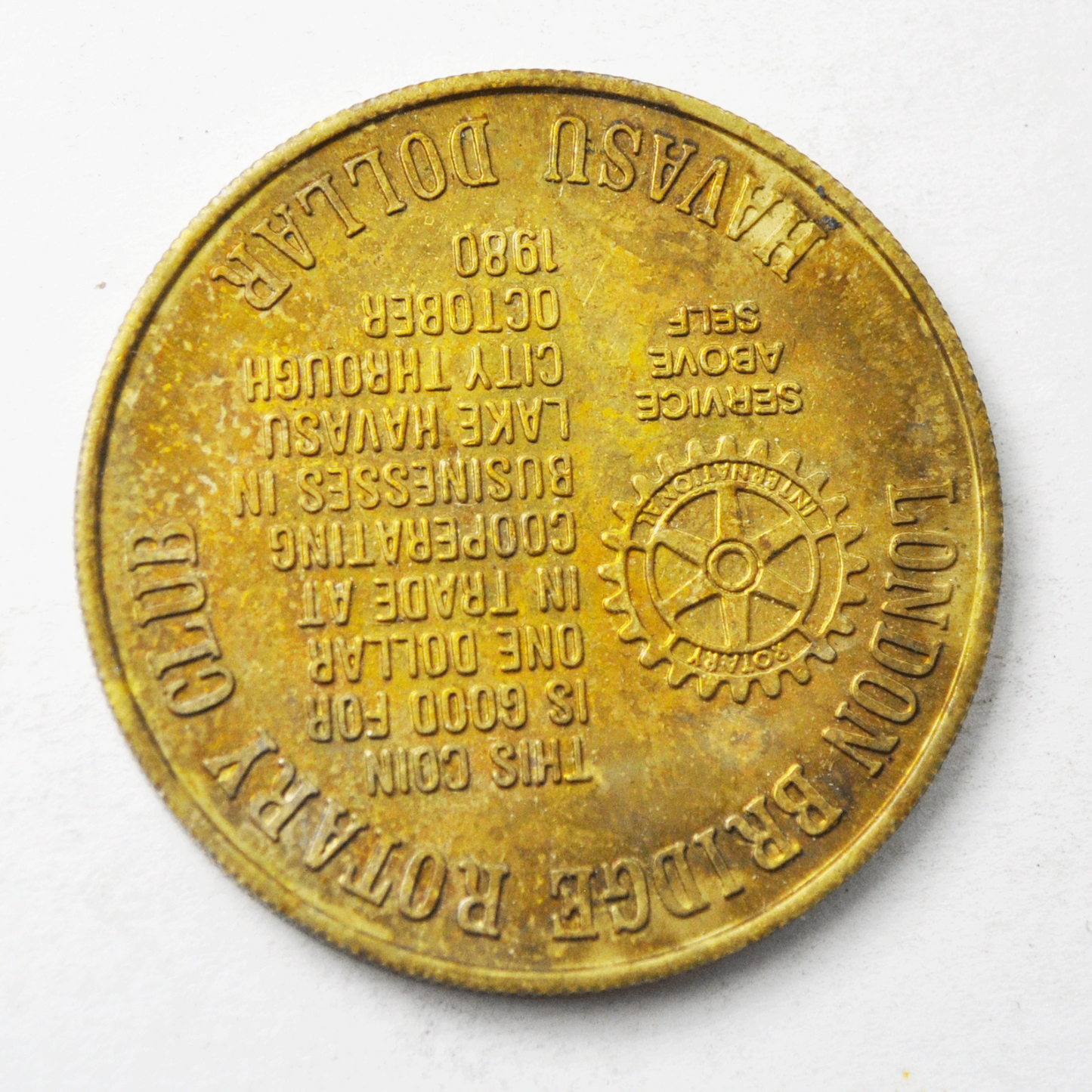 London Bridge 1971 Lake Havasu Dollar City Arizona 40mm Medal Rotary Club