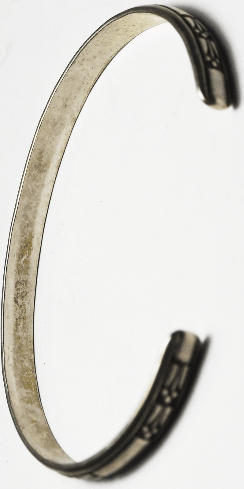 Sterling Silver Ed Levin 5mm Flower Cuff Bracelet 6.5" Wrist