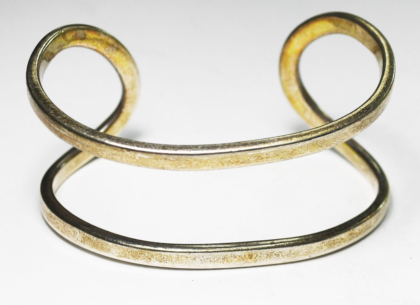 Sterling Silver TANE Mexico Double Bar Cuff 31mm Bracelet 33g