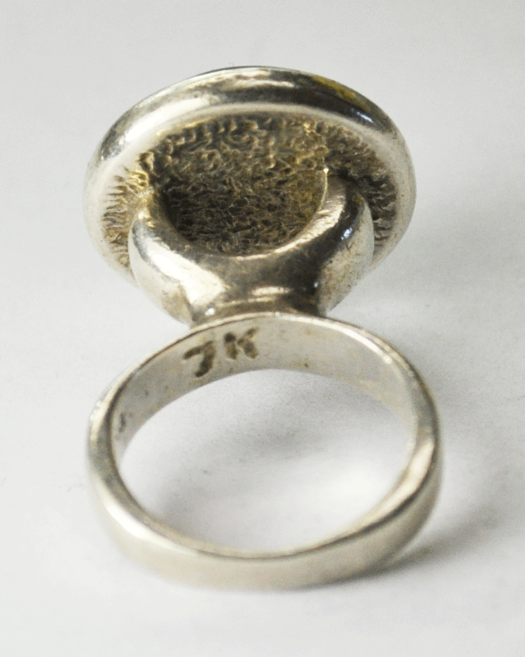 JK Sterling Blue Green Chrysocolla High Set Trophy Mounting Ring 20mm Size 6