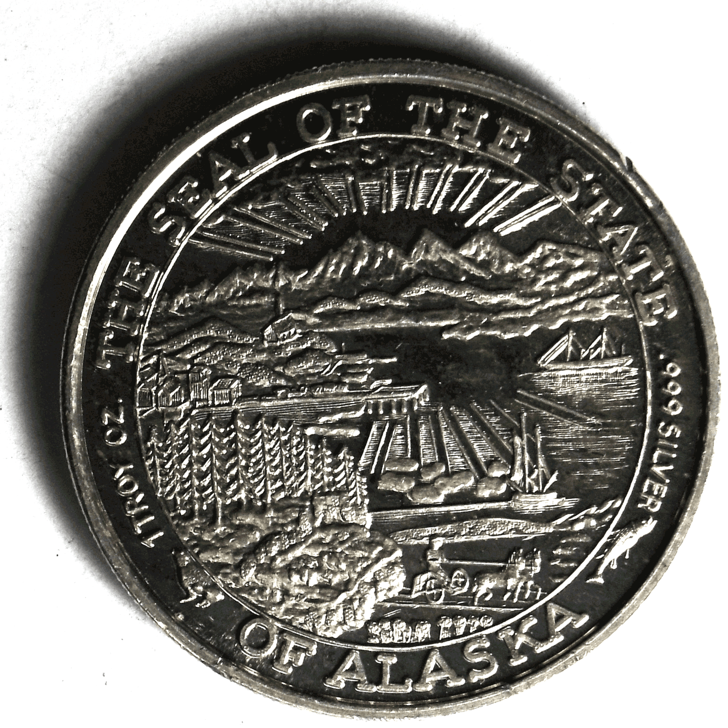 1990 Alaska Mint Walrus State Seal .999 1 ozt. Silver Round