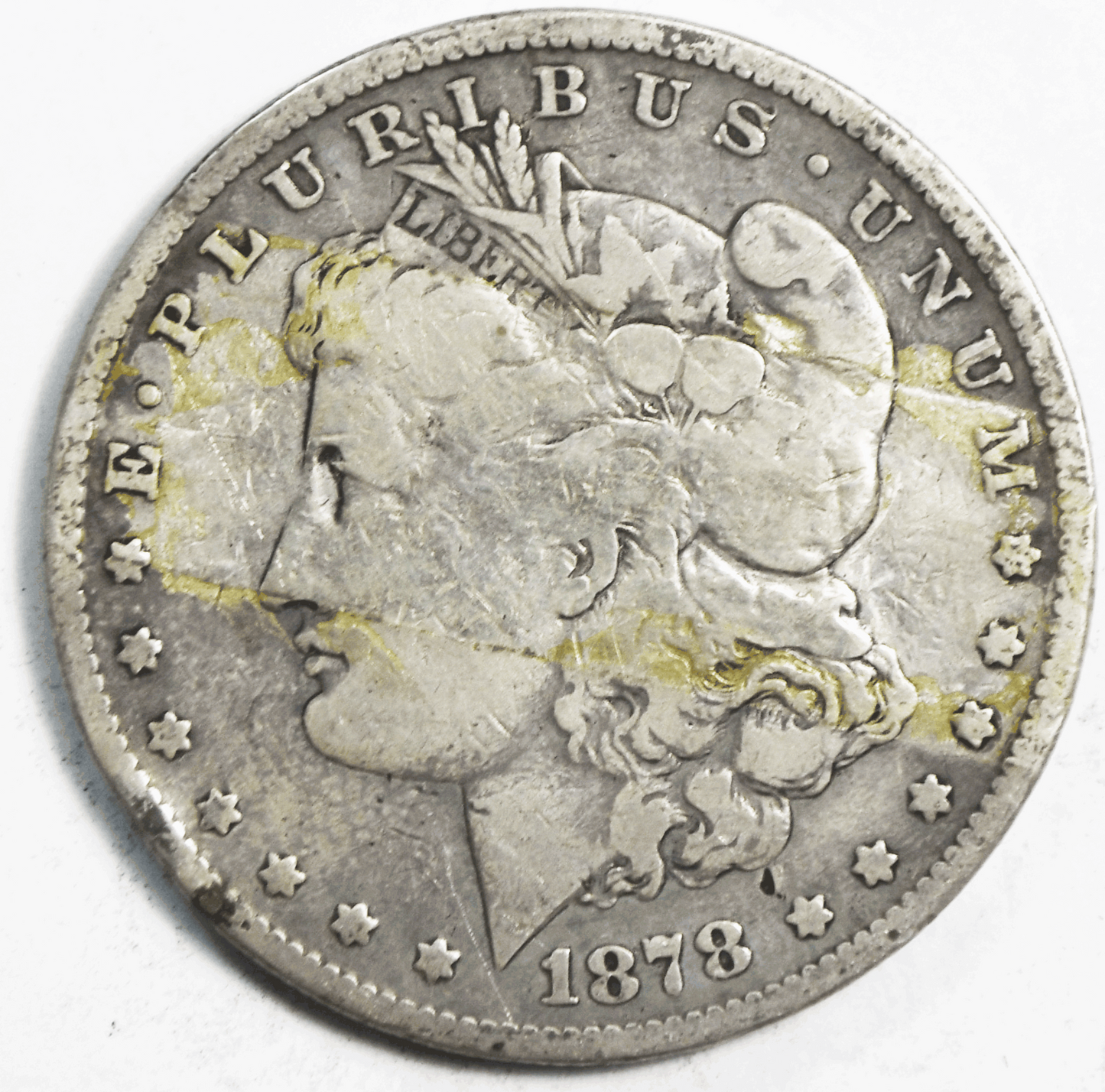 1878 S $1 Morgan Silver One Dollar US Coin Rare San Francisco VAM 1D1 Adhesive