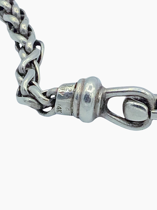 David Yurman 14kt Gold & Sterling Wheat 16" Necklace with Faceted Amethyst Gems