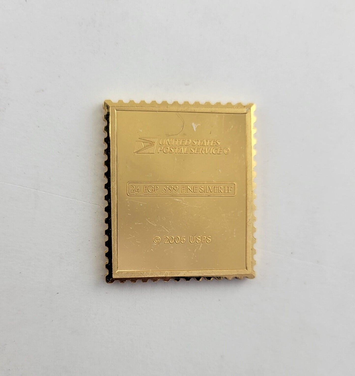 USPS United We Stand .999 Fine Silver 24kt Gold Plated Stamp John Adams .35oz