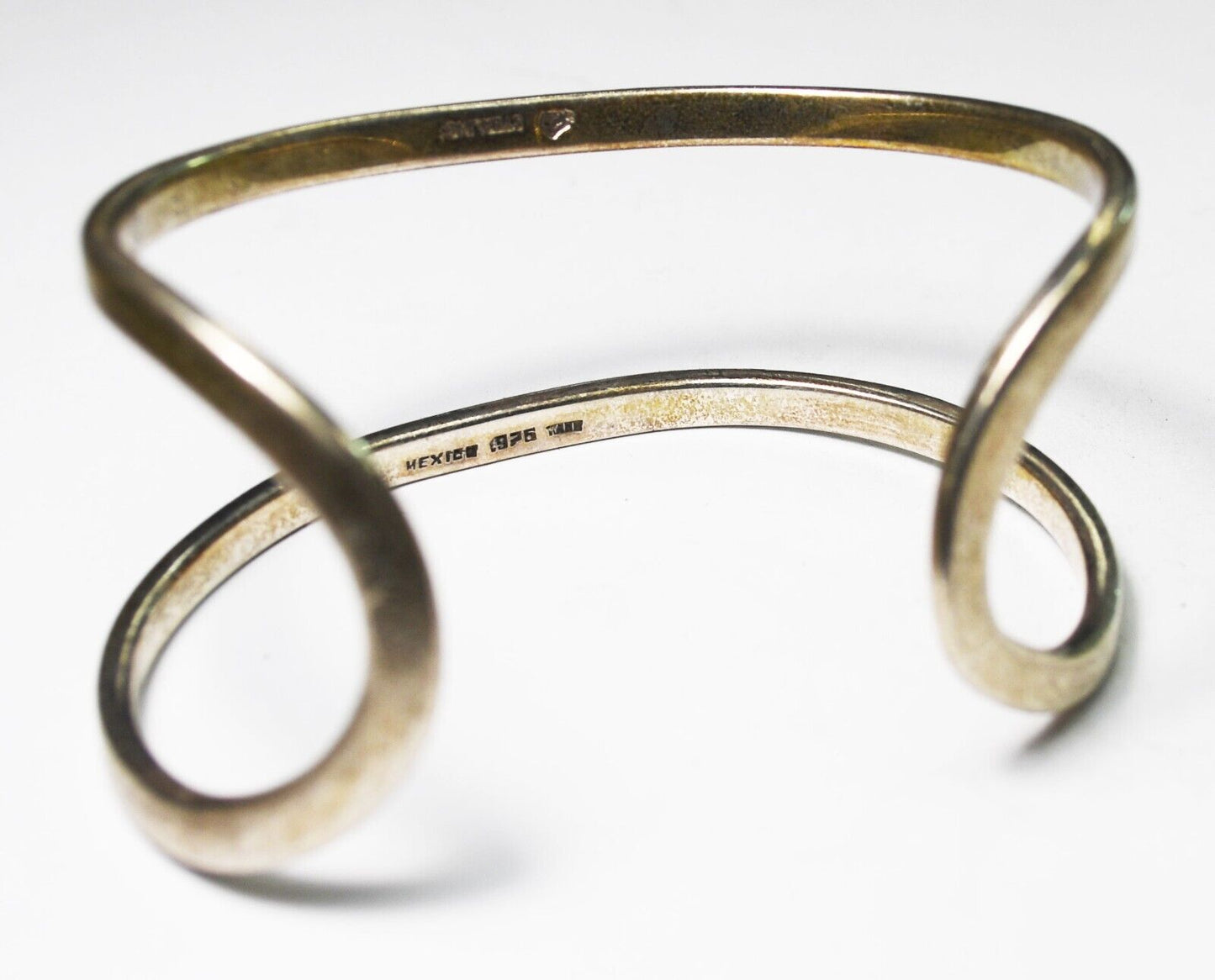 Sterling Silver TANE Mexico Double Bar Cuff 31mm Bracelet 33g