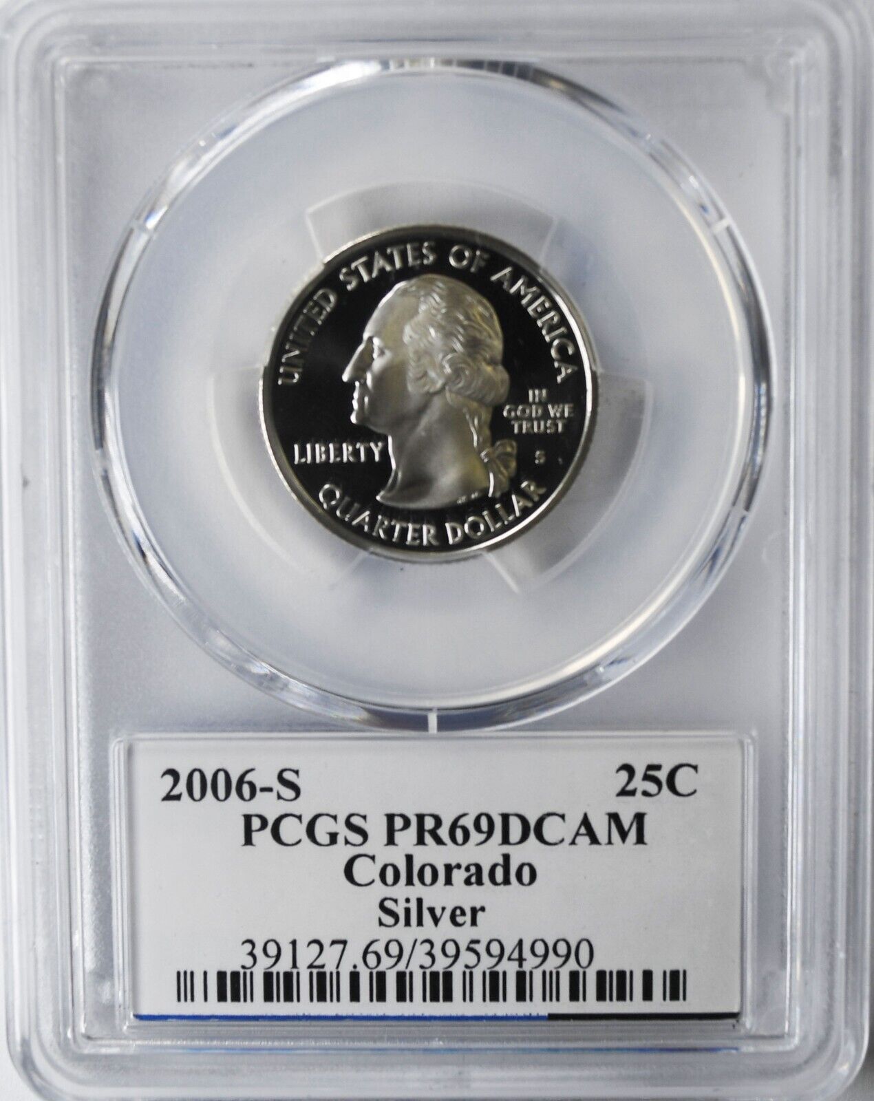 2006 S 25c Washington Silver Quarter Dollar Proof PCGS PR69 DCAM Colorado