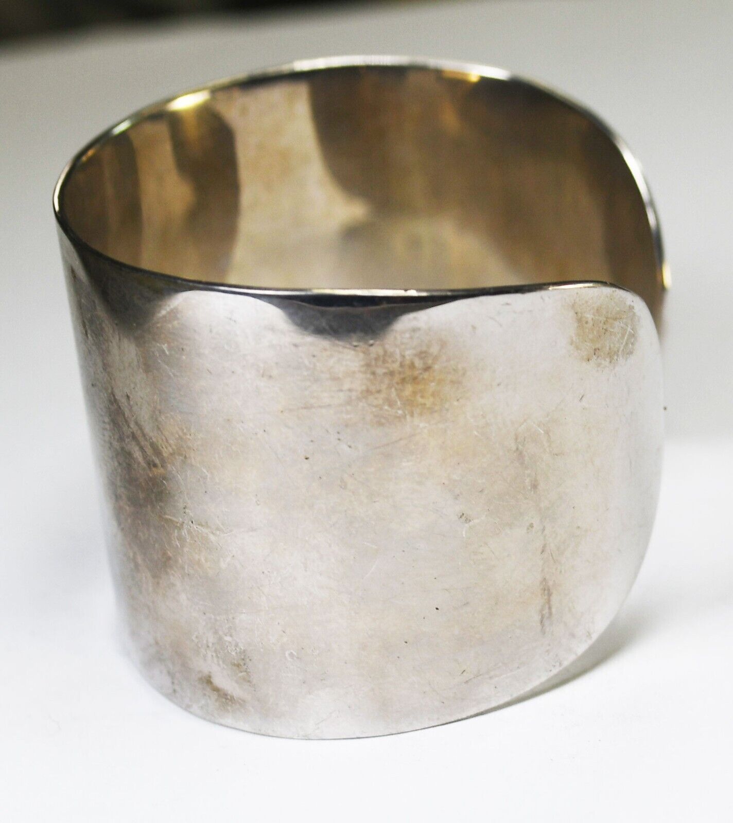 Sterling Silver Plain Cuff Bracelet 35mm 6.5" Wrist