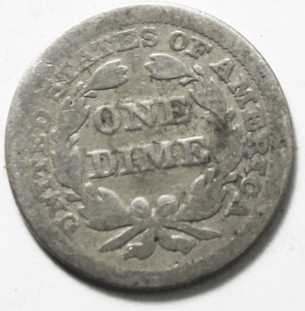 1858 10c Seated Liberty Silver Dime Ten Cents Philadelphia