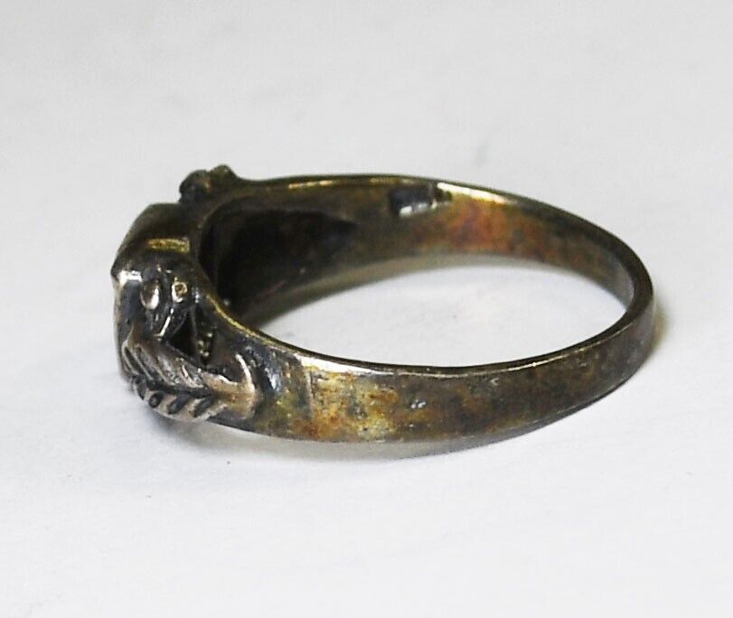 Sterling Silver Trillion Citrine Leaf Floral Edge Ring 7mm Size 6