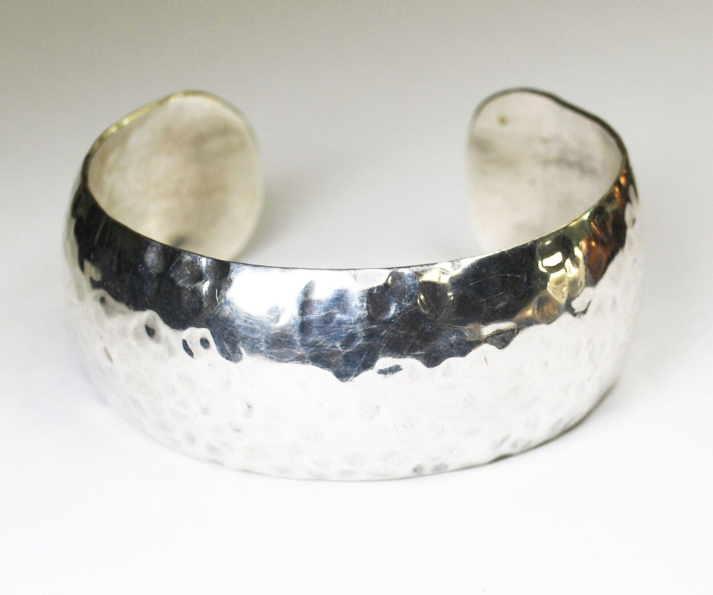 Sterling Silver Tracy Hammered Cuff Bracelet 24mm 6.75"