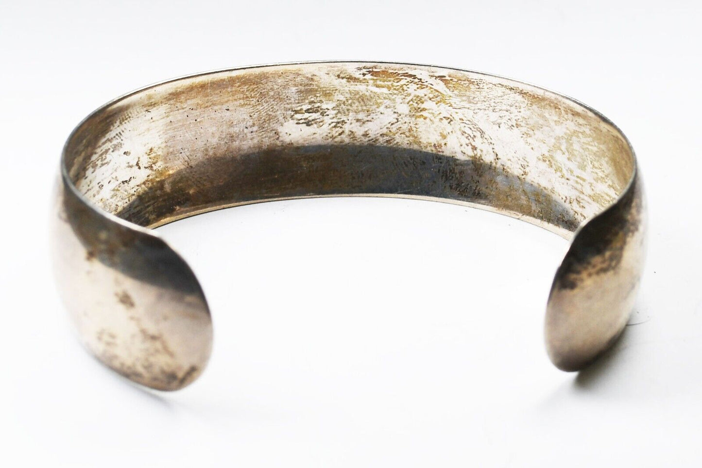 Sterling Vintage Kirk & Sons Plain Cuff Bracelet Monogrammed 21mm 7.5" Wrist