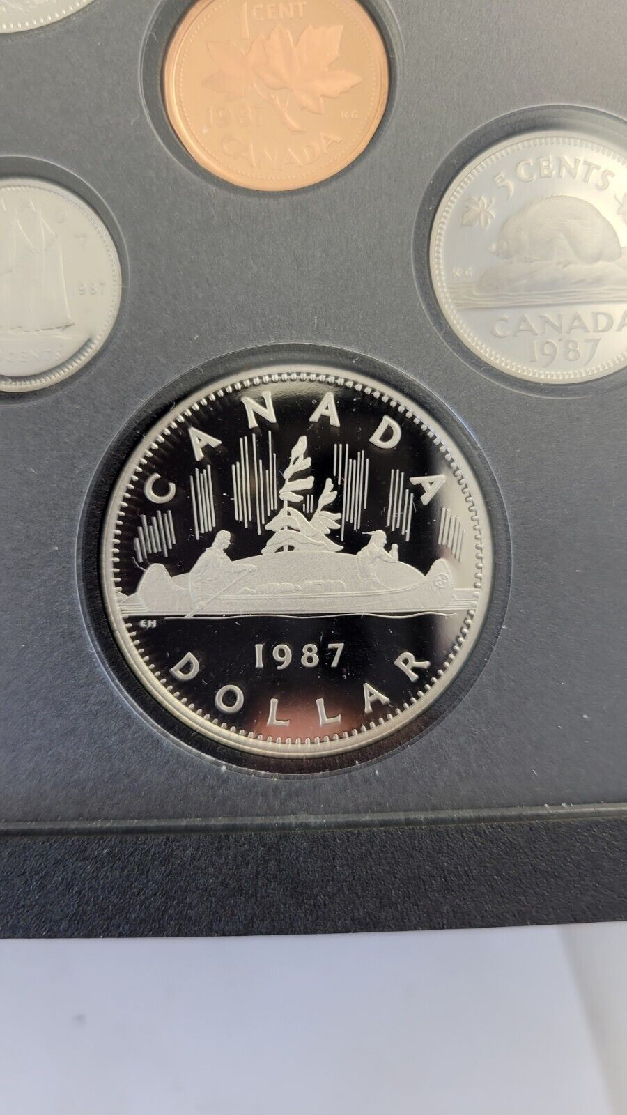 1987 Canada Proof Set 7 Coin Detroit de Davis Strait Canadian w/Box & COA