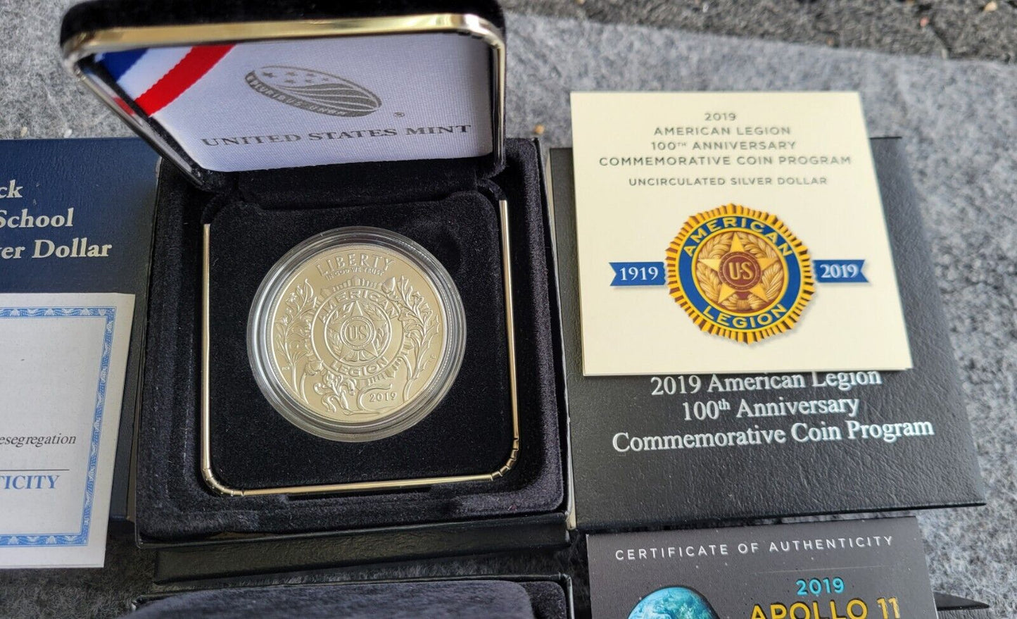 US Mint 2010, 07, 19 Commemorative Silver $1 Little Rock, Legion, Apollo, Vets