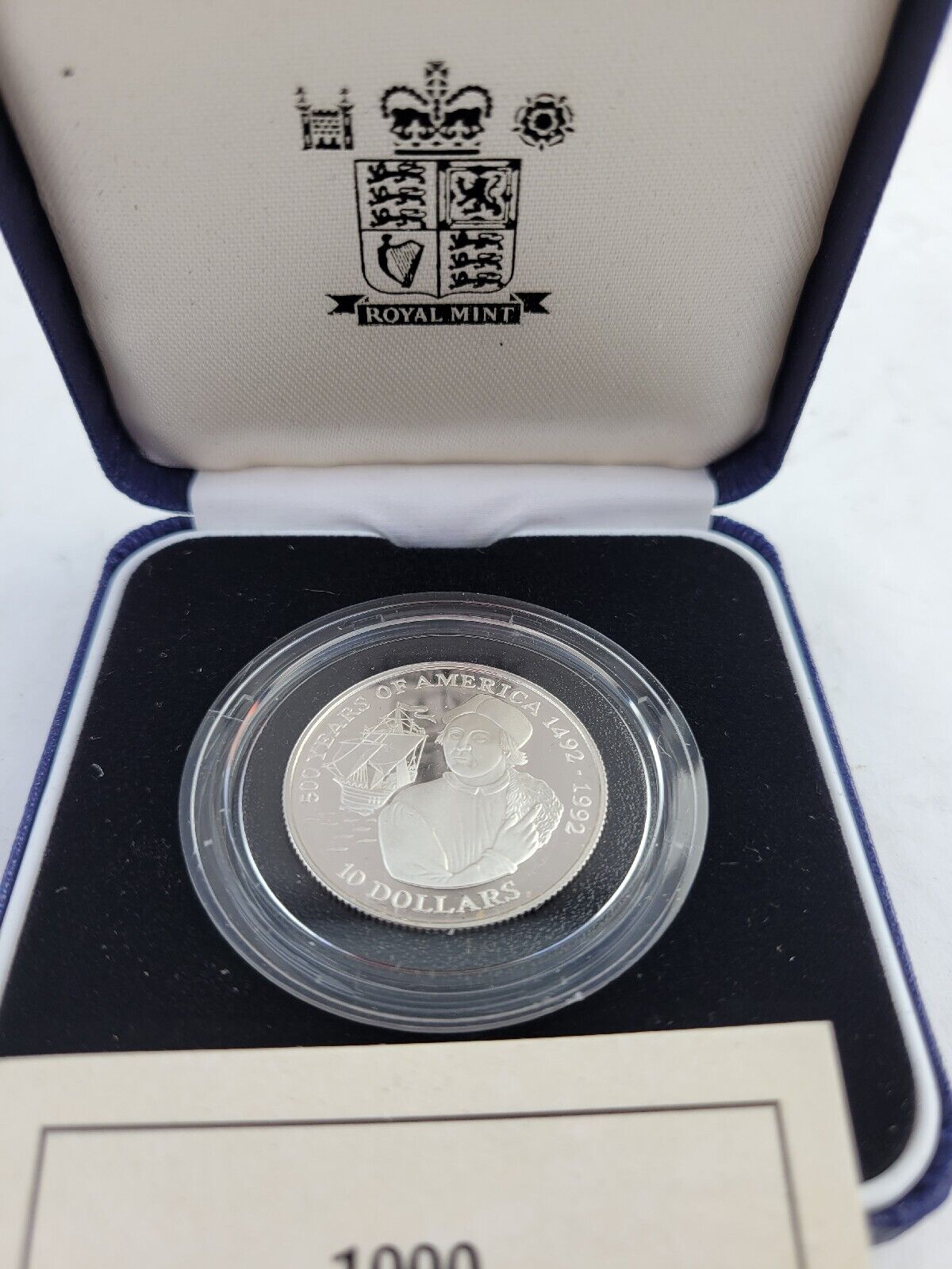 1990 Cook Islands Christopher Columbus Dollars Silver Proof Coin w/Box