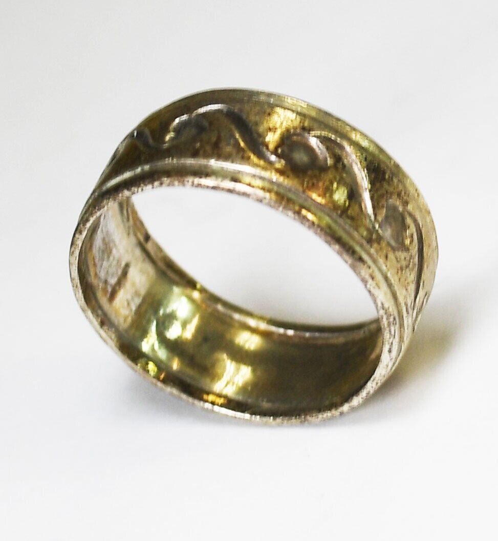 Sterling Silver Cradle Craft Heart Vine Band Ring 8mm Size 7