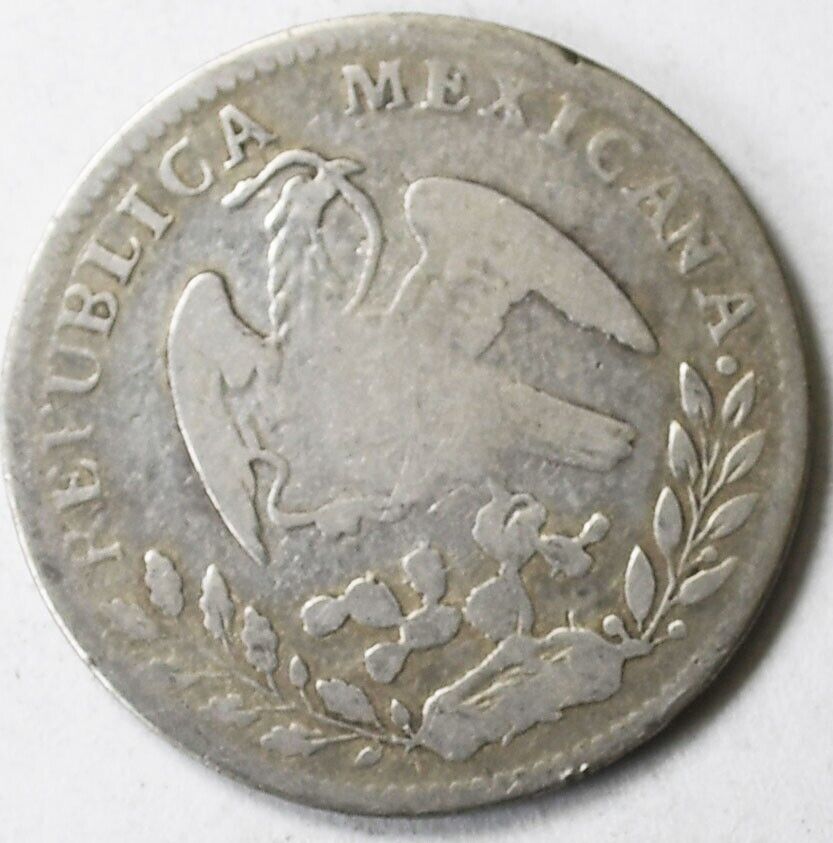 1857 Go PF Mexico First Republic Two Reales Silver Coin KM# 344