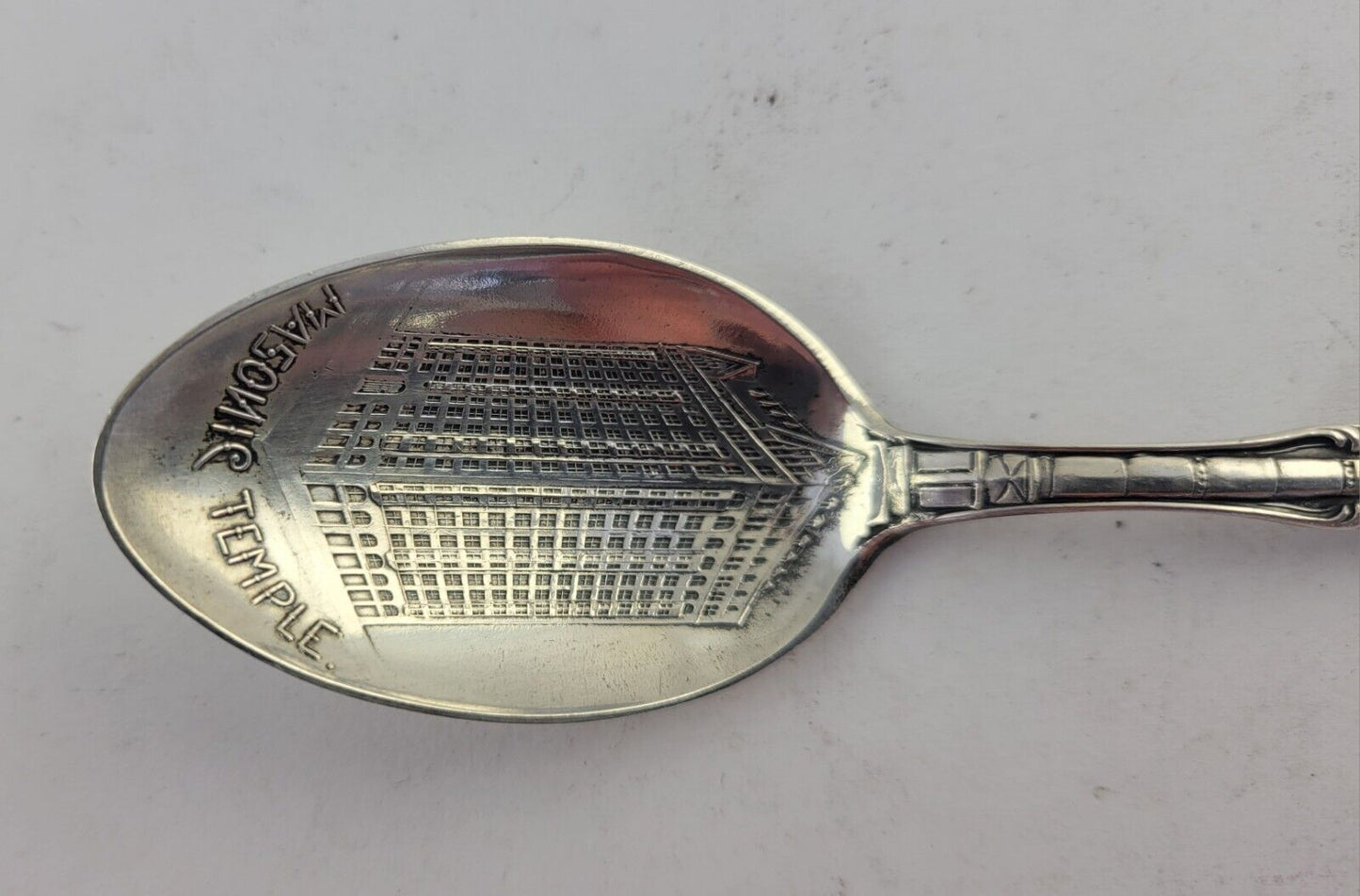 Masonic Temple Fort Dearborn 5 1/2" Sterling Souvenir Spoon .67oz Chicago