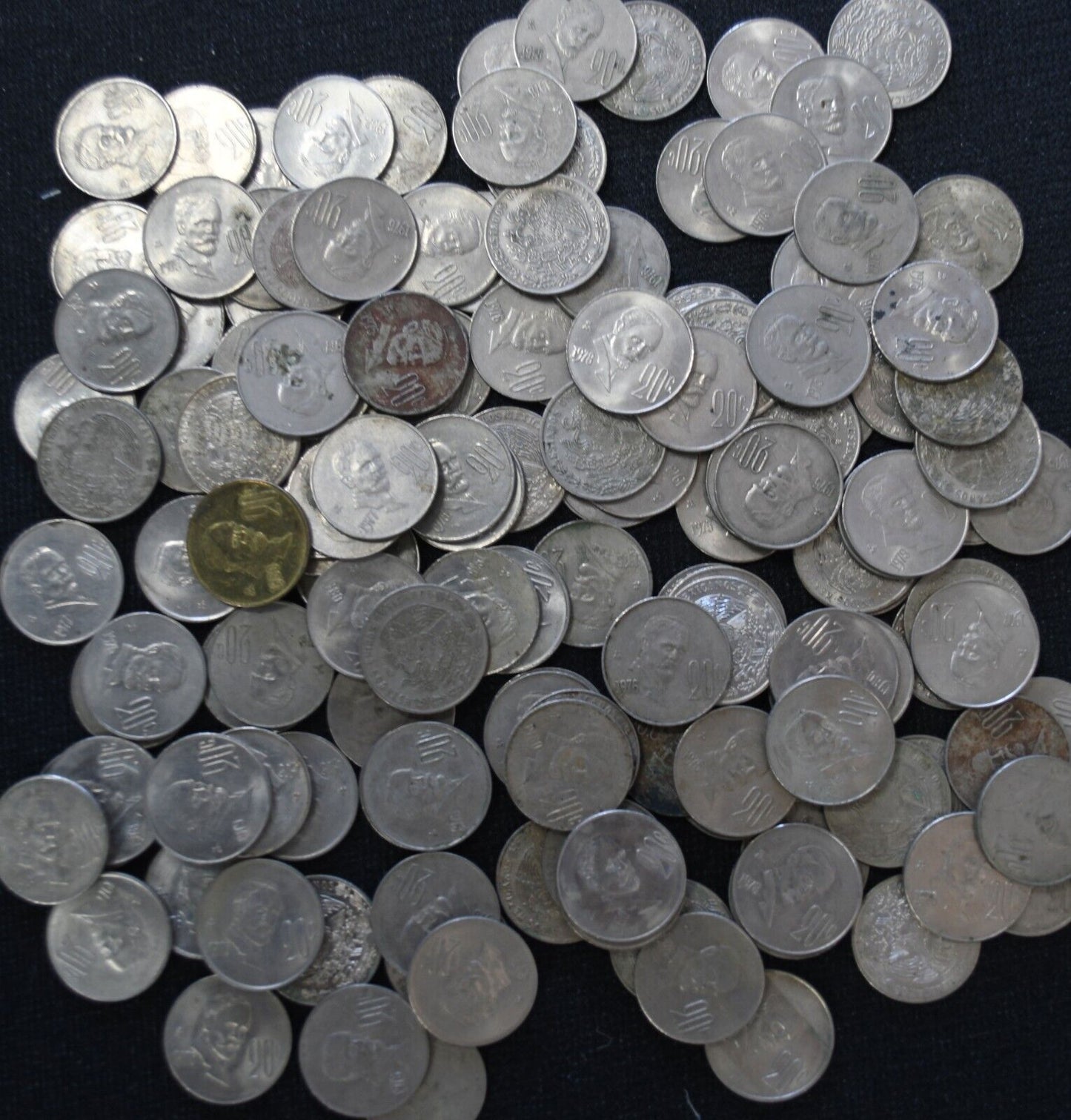 125pc Mexico 20c Twenty Centavos Coins 1974-1984